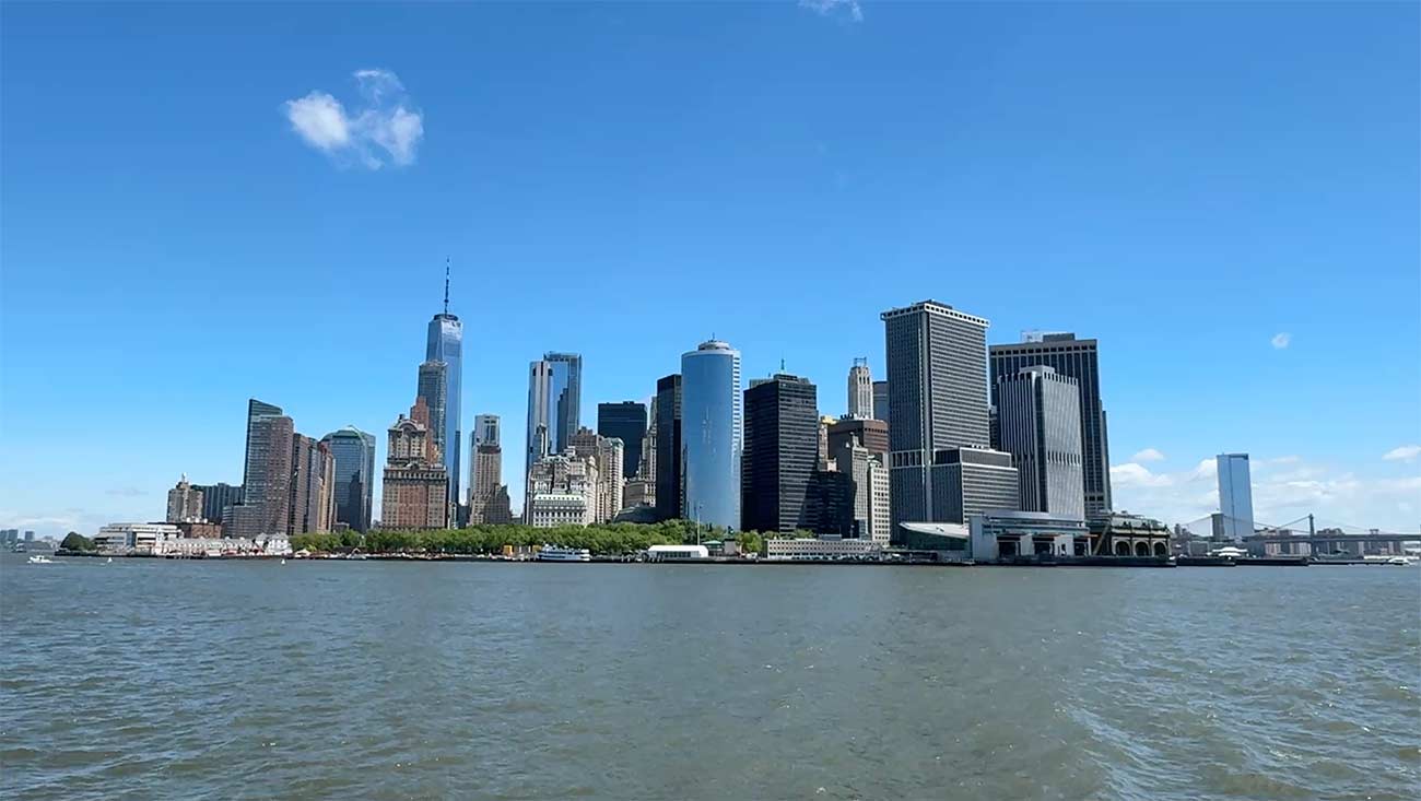Lower Manhattan skyline from New York Harbor
